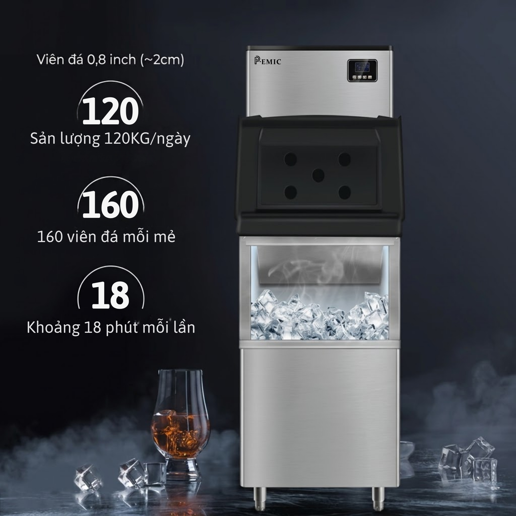 Máy làm đá 160kg - PK-160 3 Máy làm đá 160kg - PK-160 - Ảnh 3