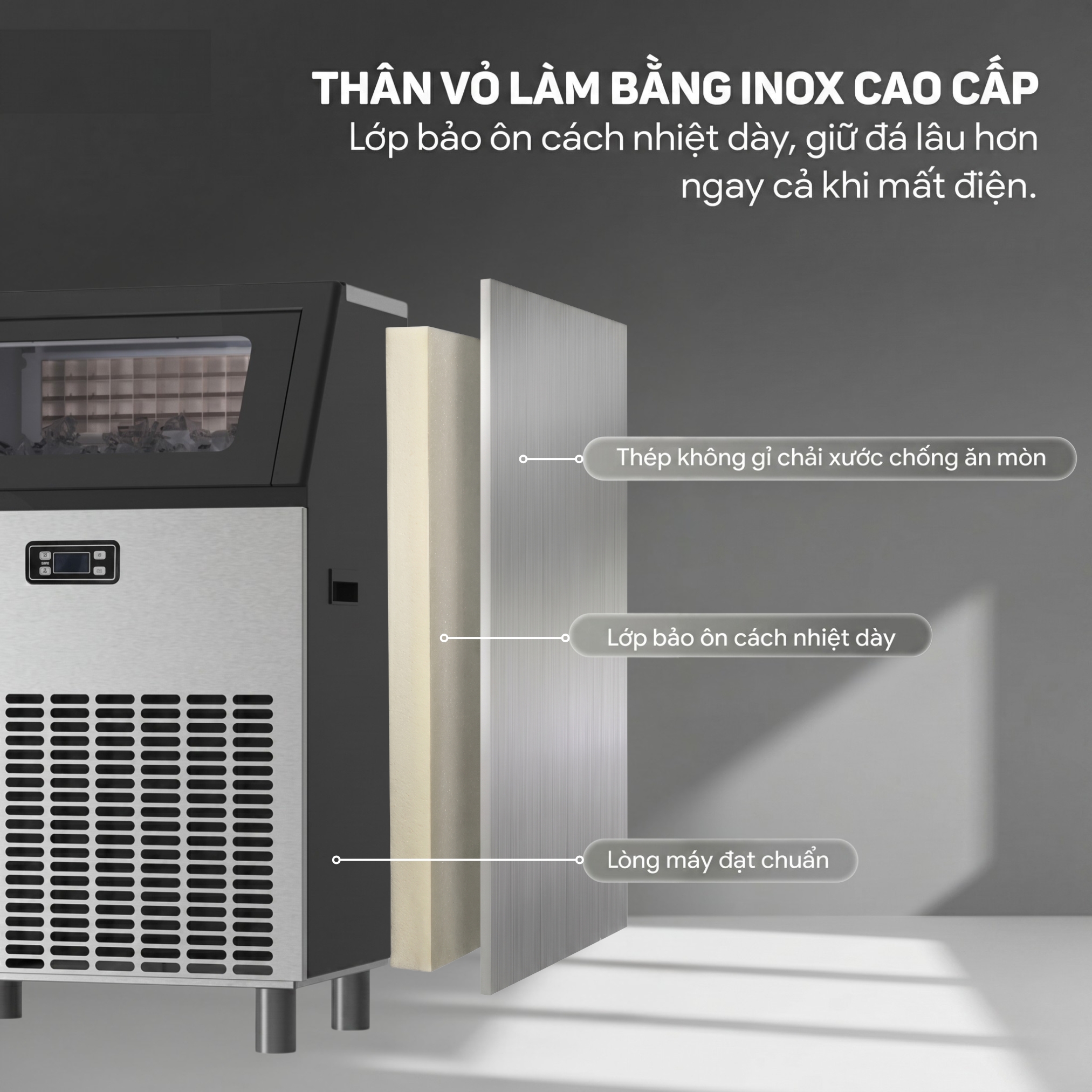 Máy làm đá viên 120kg - PK-120 4 Máy làm đá viên 120kg - PK-120 - Ảnh 4