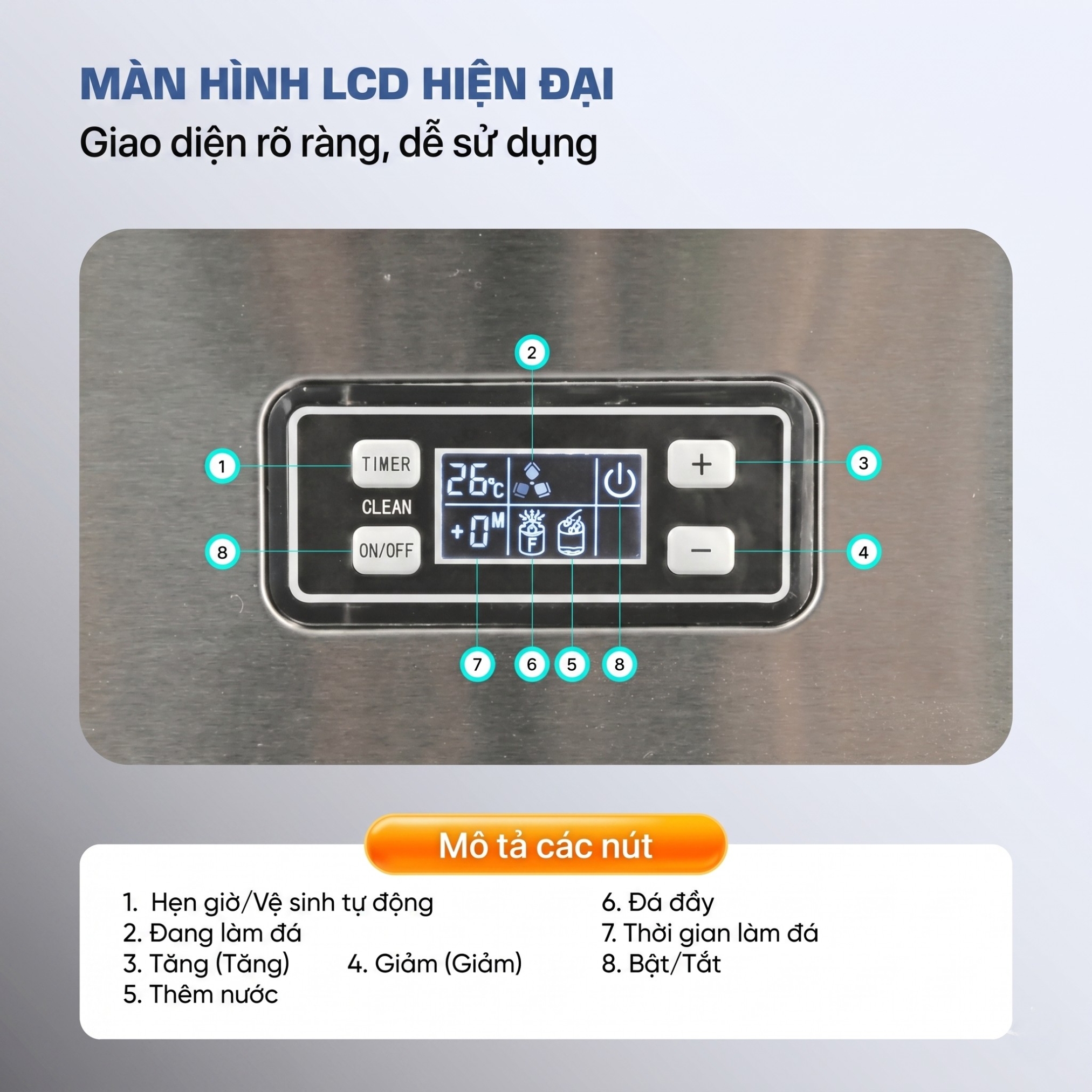 Máy làm đá bán nguyệt 45kg - PK-45Y 3 Máy làm đá bán nguyệt 45kg - PK-45Y - Ảnh 3