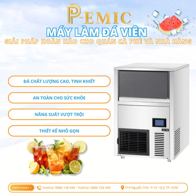 Lợi Ích Của Máy Làm Đá P-EMIC Trong Kinh Doanh F&B – Giải Pháp Tối Ưu Cho Nhà Hàng, Quán Cà Phê Và Khách Sạn 1 máy làm đá