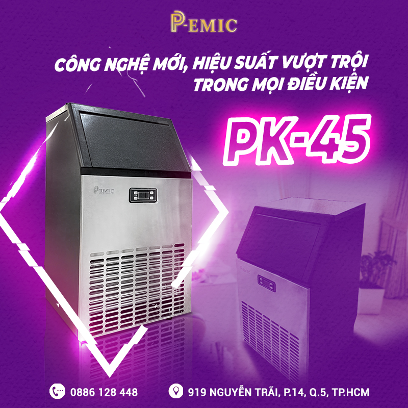 máy làm đá PK-45Y – Công nghệ mới, hiệu suất vượt trội trong mọi điều kiện 