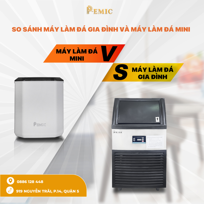 So sánh máy làm đá gia đình và máy làm đá mini: Nên chọn loại nào? 1 máy làm đá