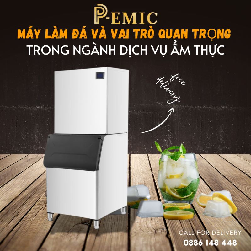 Lợi ích của máy làm đá sạch P-EMIC trong kinh doanh 2 máy làm đá