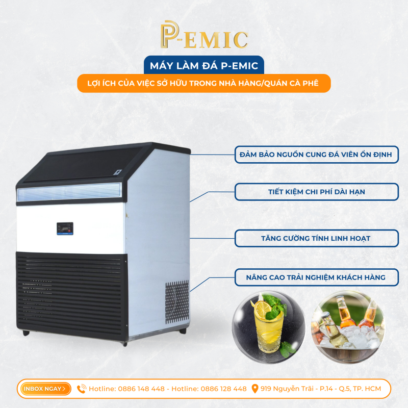 Lợi ích của việc sở hữu máy làm đá trong nhà hàng/quán cà phê 1 máy làm đá