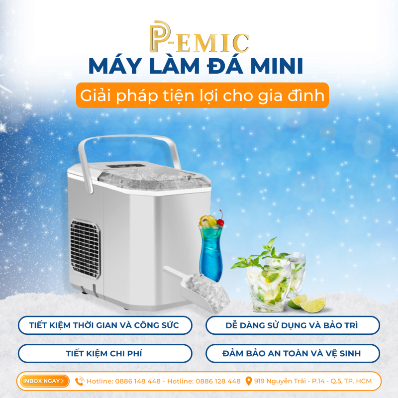 Máy làm đá mini – Giải pháp tiện lợi cho gia đình 1 máy làm đá