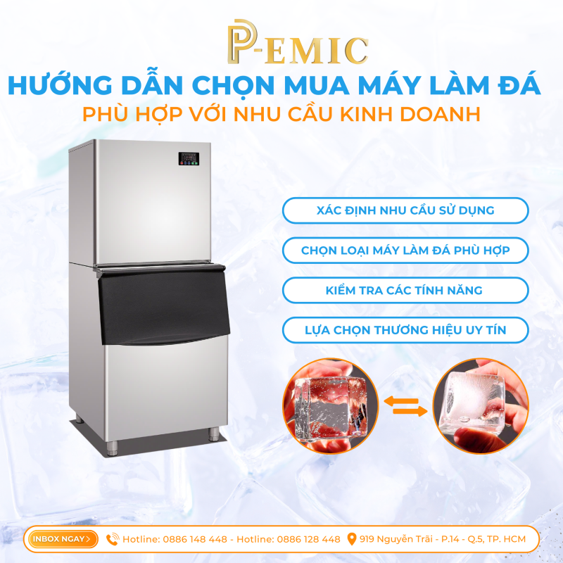 Máy làm đá viên 100kg: Phù hợp cho những quán cà phê tầm trung 2 máy làm đá