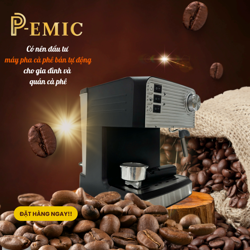 Máy pha cà phê bán tự động là gì? Có nên đầu tư cho gia đình và quán cà phê? 1 Máy pha cà phê bán tự động