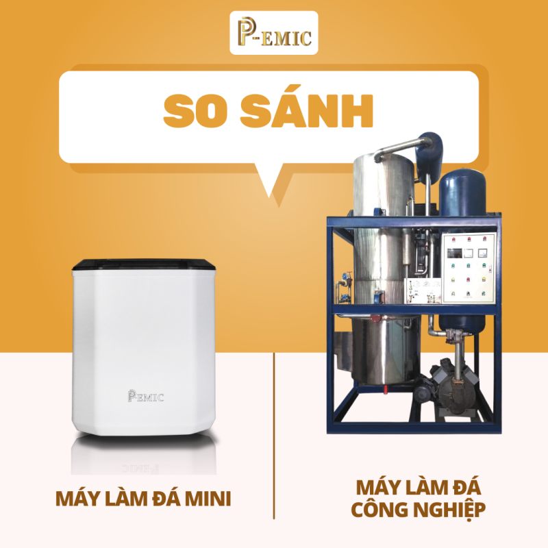 Máy làm đá mini và máy công nghiệp