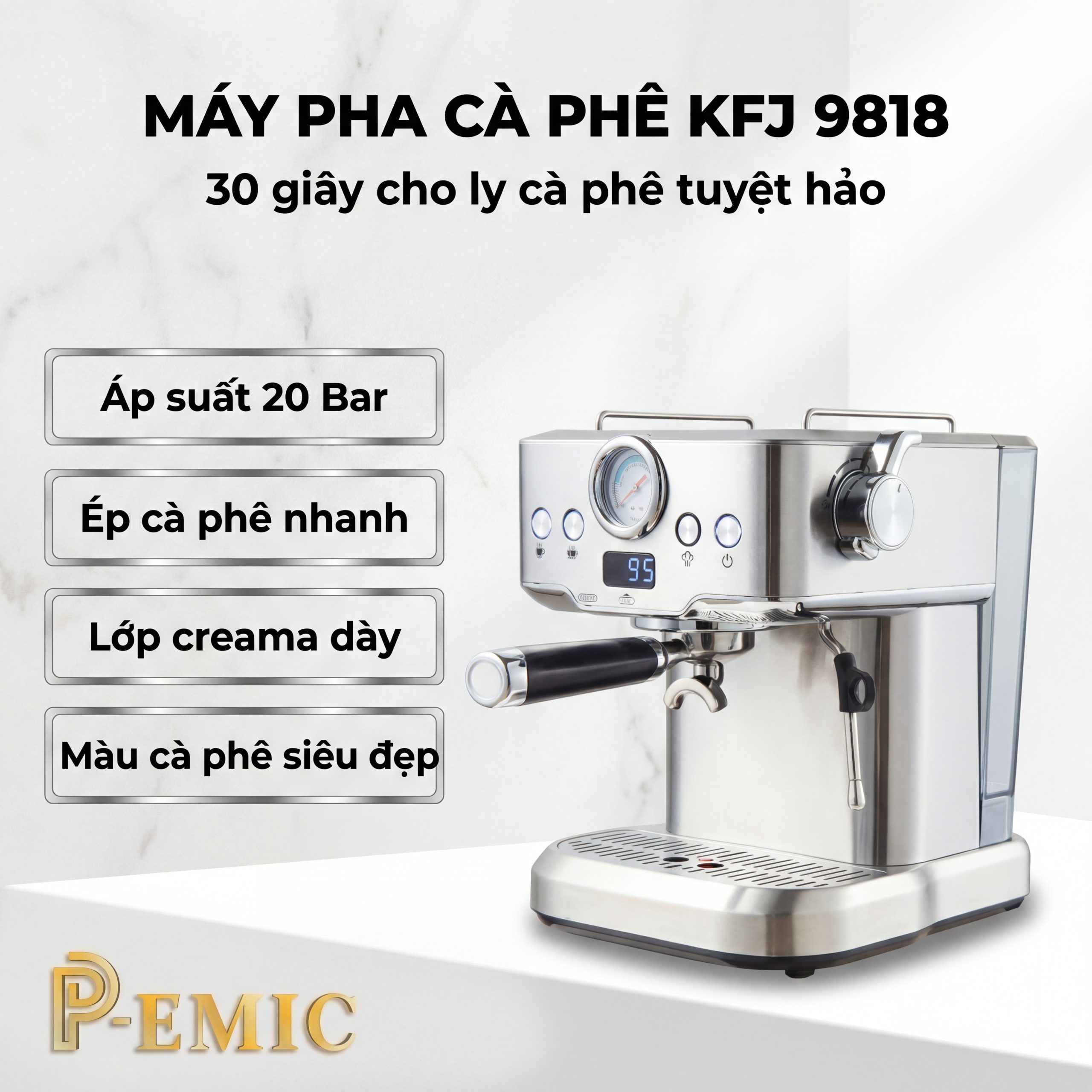 Máy pha cà phê bán tự động KFJ9818 4 Máy pha cà phê bán tự động KFJ9818 - Ảnh 4