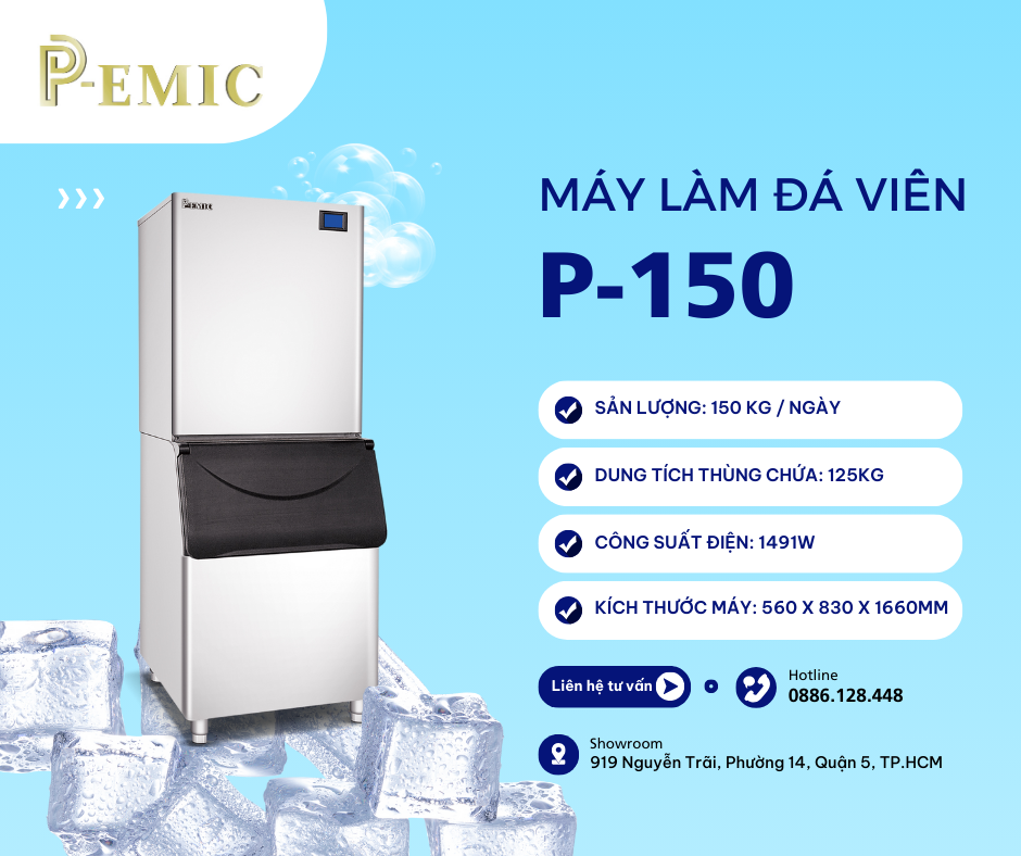 Top 5 dòng máy làm đá đáng mua nhất tại P-Emic 4 Máy làm đá P-EMIC - P-150