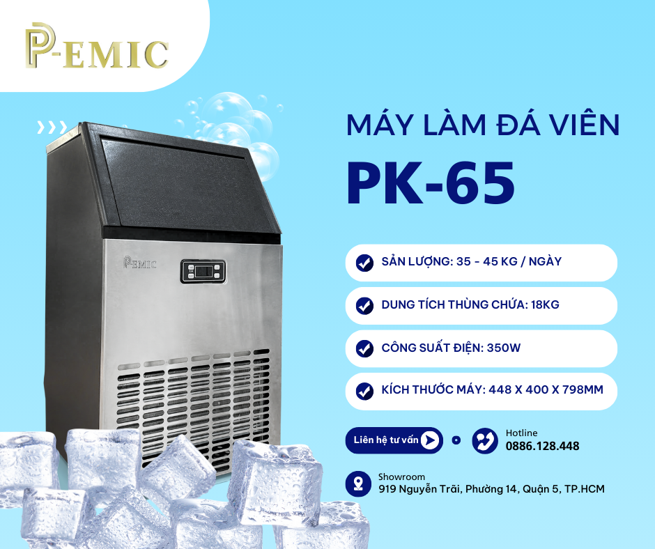 Top 5 dòng máy làm đá đáng mua nhất tại P-Emic 3 Máy làm đá P-EMIC - PK65