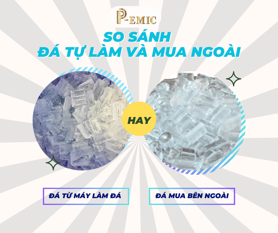 Top 4 lý do nên sử dụng đá viên tự làm thay vì mua đá viên bên ngoài 2 So sánh việc mua đá ngoài và tự làm đá viên
