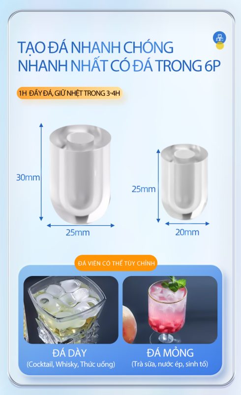 Máy Làm Đá Mini PK-12 Thương Hiệu P-Emic – Vì Sao Luôn Được Ưa Chuộng? 2 máy làm đá viên mini