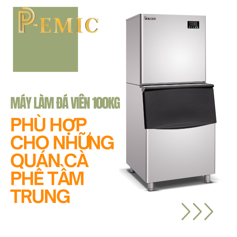 Máy làm đá viên 100kg: Phù hợp cho những quán cà phê tầm trung 1 máy làm đá viên 100kg