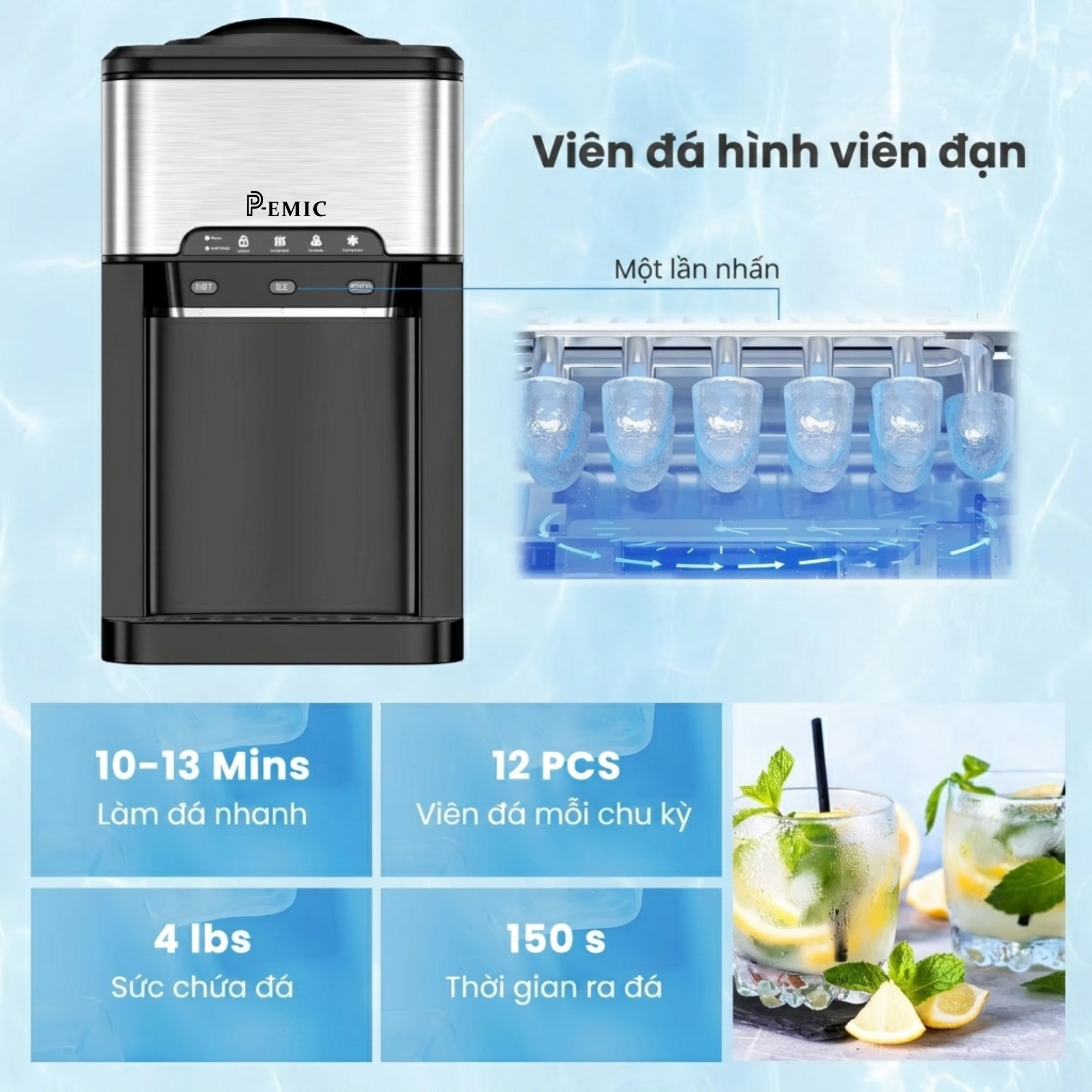 Máy làm đá viên 3in1 20kg - PK-20YLR 3 Máy làm đá viên 3in1 20kg - PK-20YLR - Ảnh 3