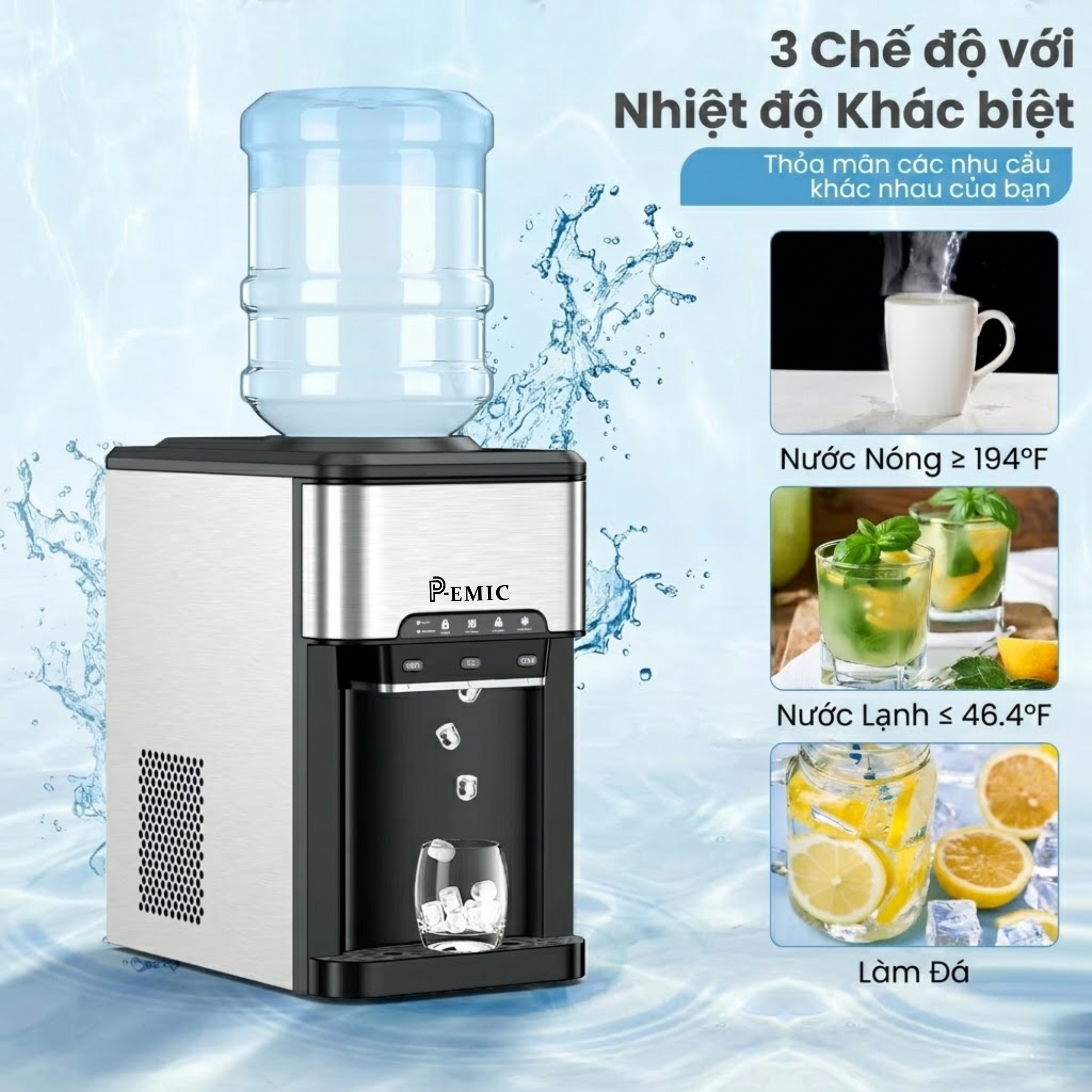 Máy làm đá viên 3in1 20kg - PK-20YLR 2 Máy làm đá viên 3in1 20kg - PK-20YLR - Ảnh 2
