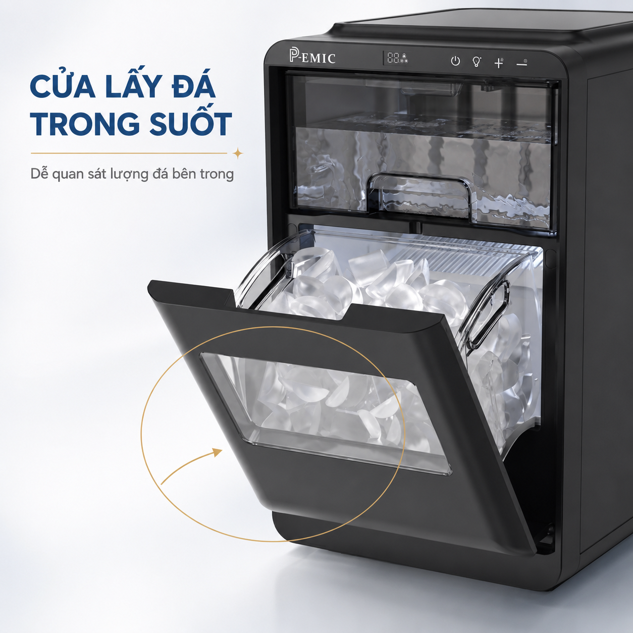 Máy làm đá bán nguyệt mini 10kg - PK-10M 2 Máy làm đá bán nguyệt mini 10kg - PK-10M - Ảnh 2