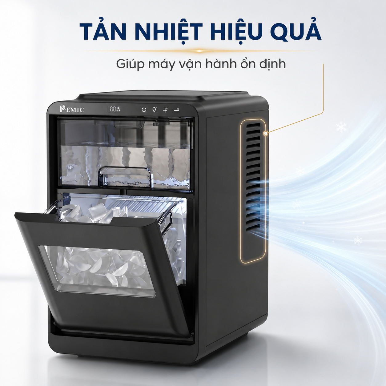 Máy làm đá bán nguyệt mini 10kg - PK-10M 3 Máy làm đá bán nguyệt mini 10kg - PK-10M - Ảnh 3