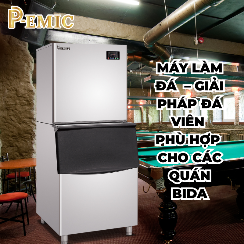 Máy làm đá PK-190 – Giải pháp đá viên hoàn hảo cho các quán bida hiện đại 2 máy làm đá