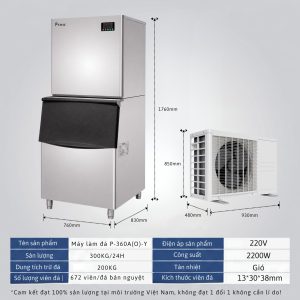 Máy làm đá bán nguyệt 360kg - P-360A(O)-Y 9 thong so may lam da P 360AO Y