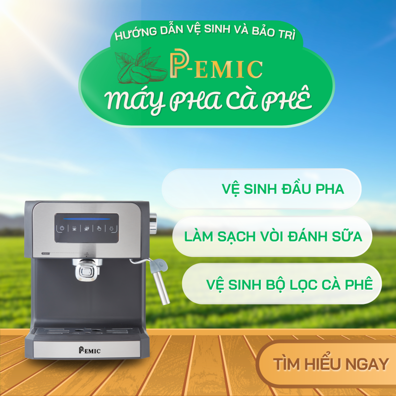 Hướng Dẫn Khắc Phục Các Lỗi Máy Pha Cà Phê P-EMIC Thường Gặp 2 vệ sinh và bảo trì máy pha cà phê