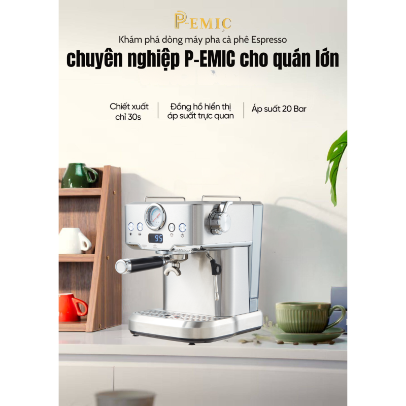 Khám phá dòng máy pha cà phê Espresso chuyên nghiệp P-EMIC cho quán lớn 1 Máy pha cà phê