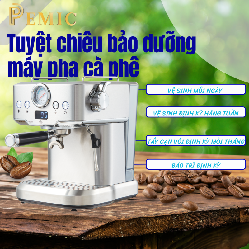 So sánh máy pha cà phê tự động và bán tự động PEMIC: Lựa chọn nào cho người mới bắt đầu? 5 máy pha cà phê