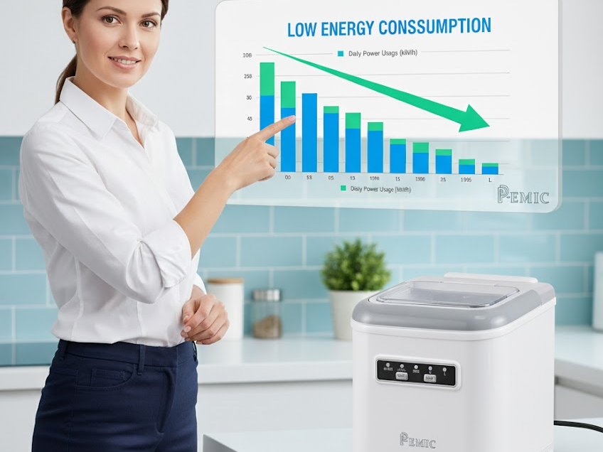 Máy làm đá mini có tốn điện không? Giải đáp chi tiết từ chuyên gia PEMIC 2 Máy làm đá mini