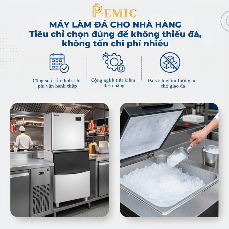 Vì sao máy làm đá cần vệ sinh định kỳ để không hôi đá? 3 máy làm đá