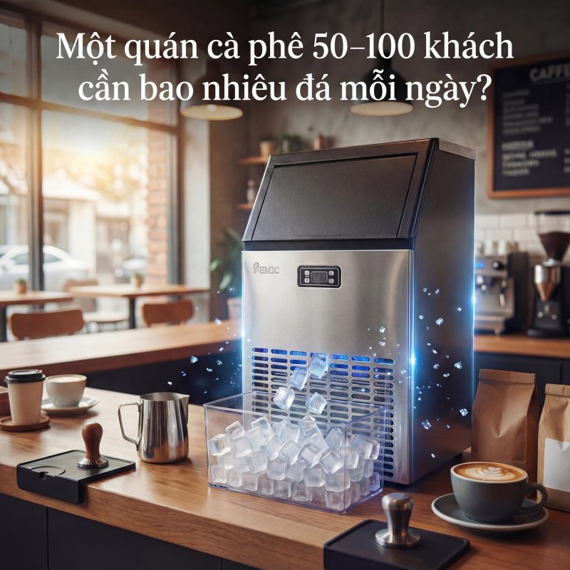 Vì sao quán trà sữa dễ thiếu đá giờ cao điểm? Nguyên nhân & cách xử lý hiệu quả với máy làm đá 3 Máy làm đá