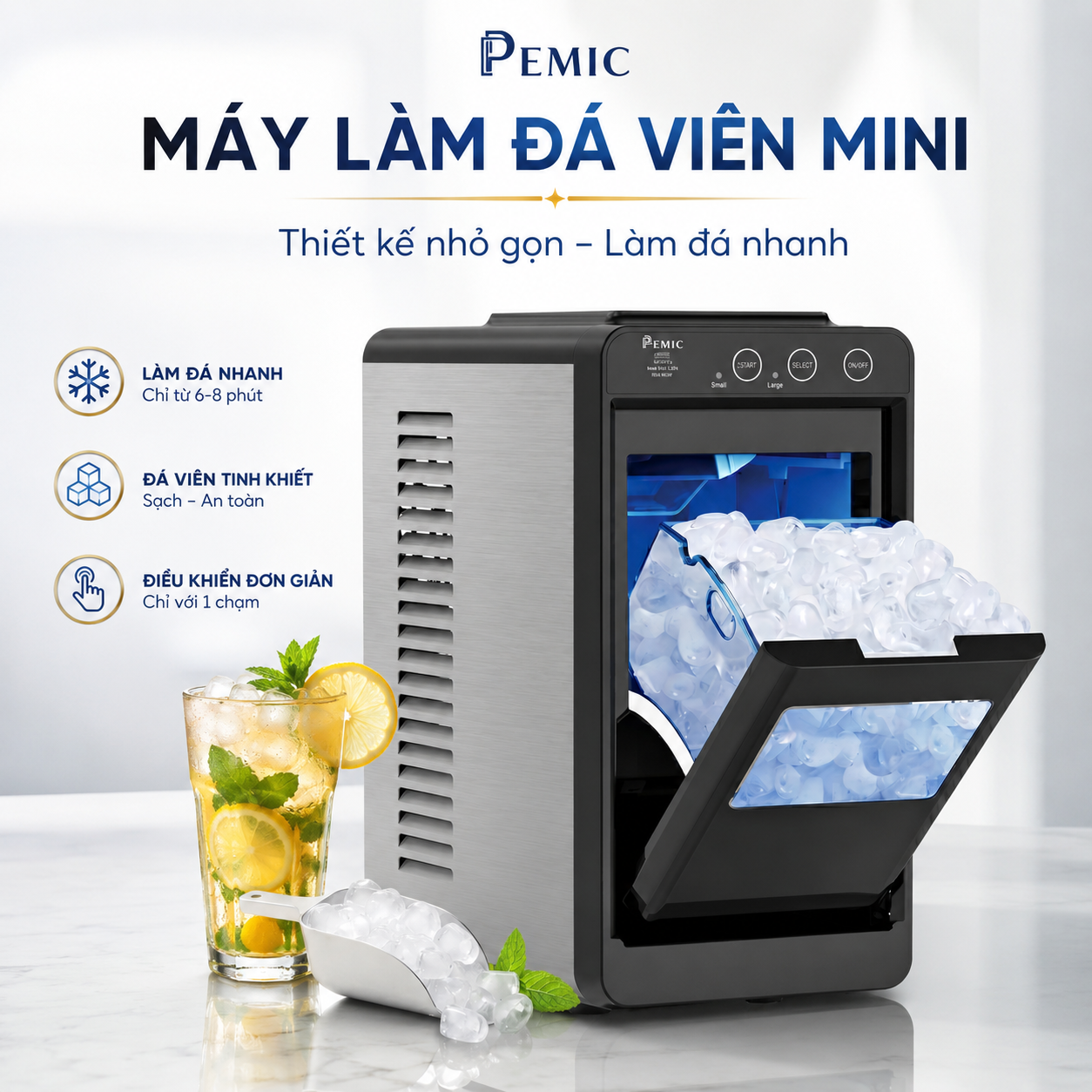 Máy làm đá mini PK-12U 2 Máy làm đá mini PK-12U - Ảnh 2