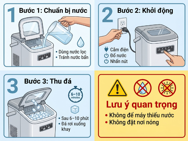 Huong dan su dung may lam da vien mini chi tiet
