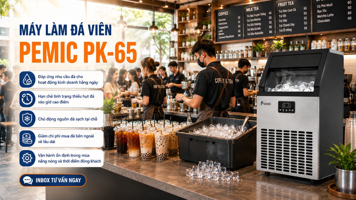 Mùa Hè 2026: Khi Nào Quán F&B Nên Đầu Tư Máy Làm Đá Riêng? 2 máy làm đá riêng