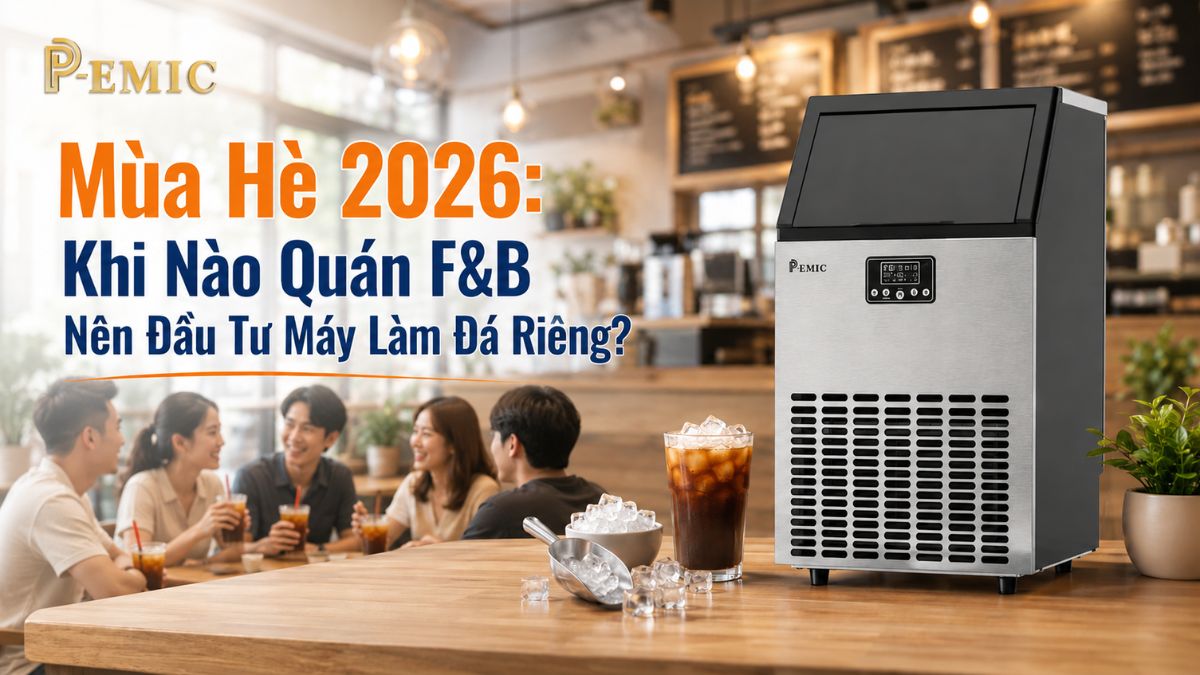 Mùa Hè 2026: Khi Nào Quán F&B Nên Đầu Tư Máy Làm Đá Riêng? 1 máy làm đá