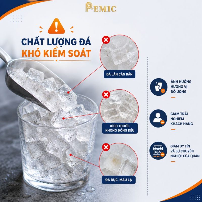 Máy Làm Đá Tự Động Có Đáng Đầu Tư Cho Quán Cao Điểm Hè? 3 Khó kiểm soát chất lượng đá mua bên ngoài