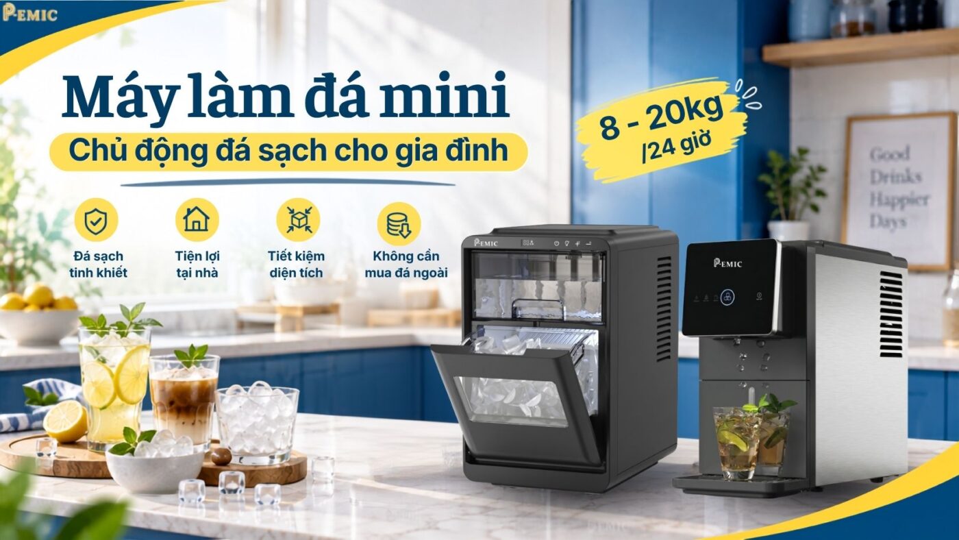 Máy làm đá mini cho gia đình: chọn 12kg hay 20kg? Bảng so sánh 8 model 2 Máy làm đá mini cho gia đình