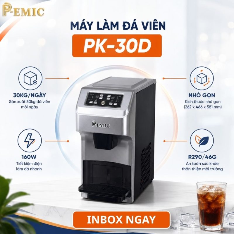 Giá Máy Làm Đá Viên Phụ Thuộc Yếu Tố Nào? Tư Vấn Chọn Đúng Ngân Sách Hè 5 Máy làm đá mini pk-30d cho gia đình