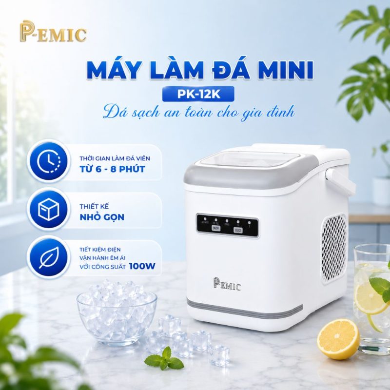Máy Làm Đá Mini Cho Gia Đình Mùa Nóng: Đủ Đá Sạch Mỗi Ngày? 5 Máy làm đá mini giải pháp giúp gia đình chủ động nguồn đá sạch