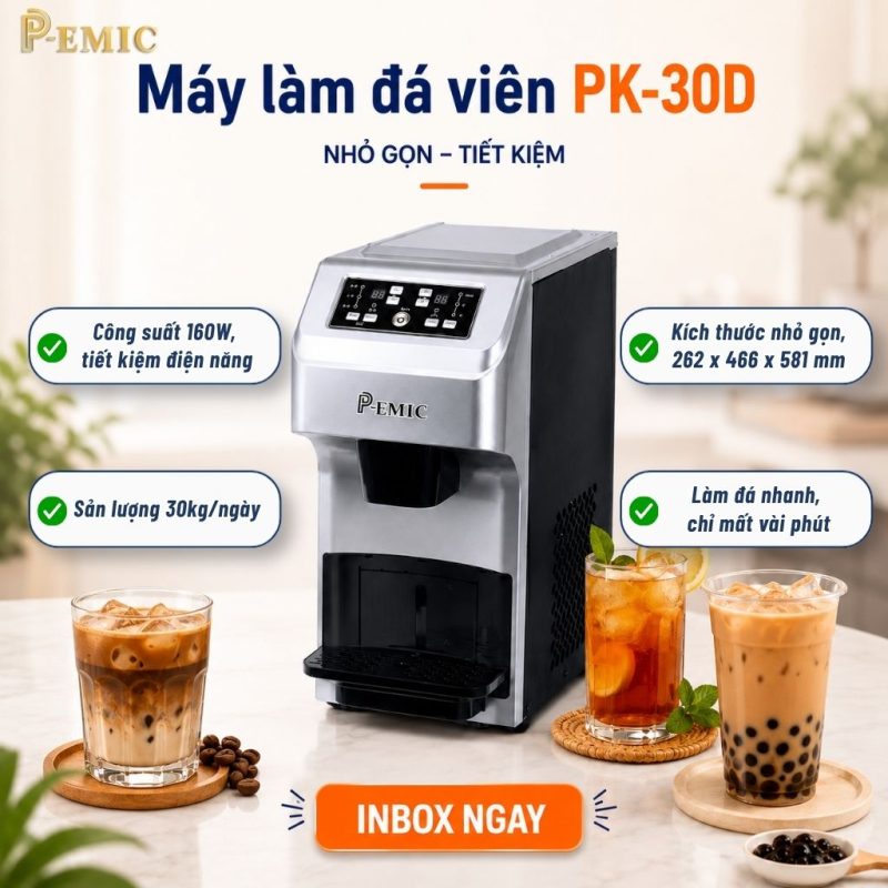 Máy Làm Đá Viên 30kg/Ngày Phù Hợp Mô Hình Nào? 5 Máy làm đá viên PK-30D với sản lượng 30kg