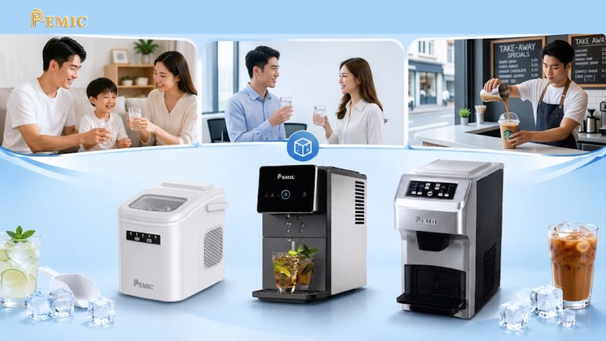 Máy Làm Đá Viên Mini: Nên Chọn 12kg, 15kg Hay 30kg/Ngày? 2 Mỗi công suất máy phù hợp với đối tượng nào?