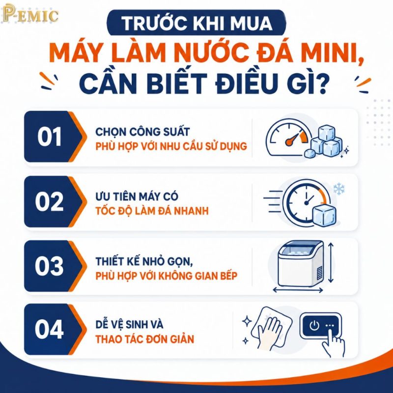 Máy Làm Nước Đá Mini Có Đủ Dùng Cho Gia Đình Mùa Hè Không? 4 Những điều cần lưu ý trước khi mua máy làm nước đá mini